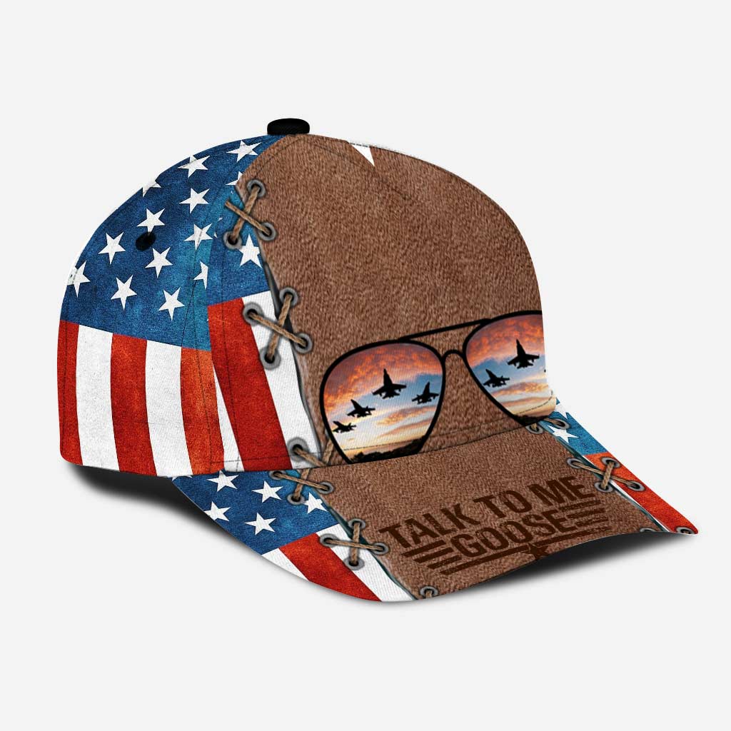Talk To Me Goose - Top Gun Classic Cap With Leather Pattern Print