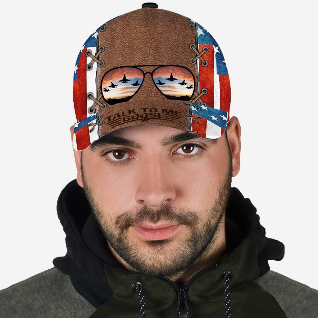 Talk To Me Goose - Top Gun Classic Cap With Leather Pattern Print