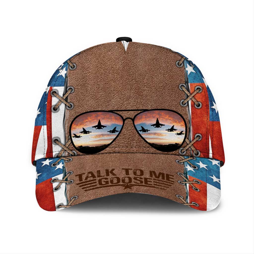 Talk To Me Goose - Top Gun Classic Cap With Leather Pattern Print