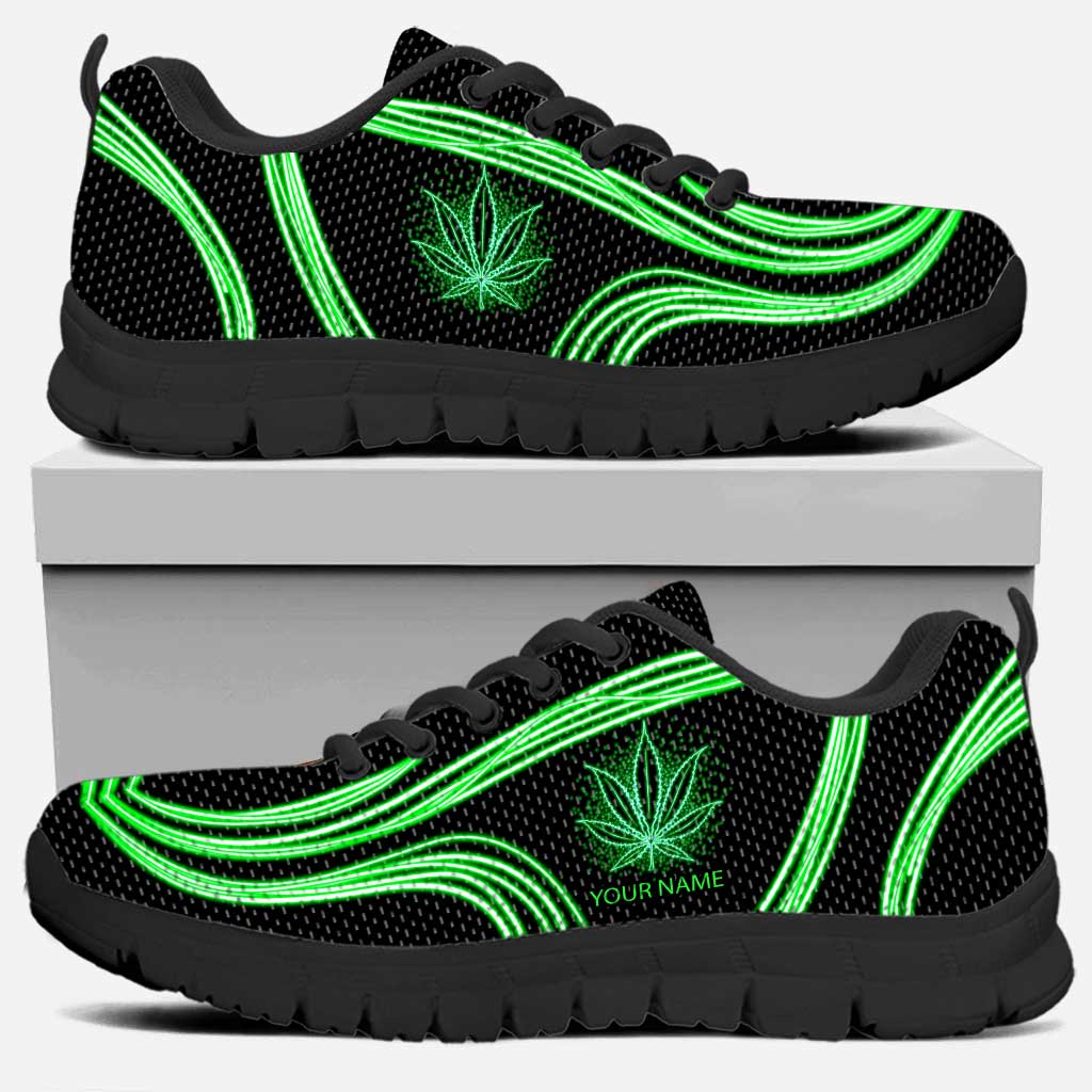 High Life Green Leaf - Personalized Weed Sneakers