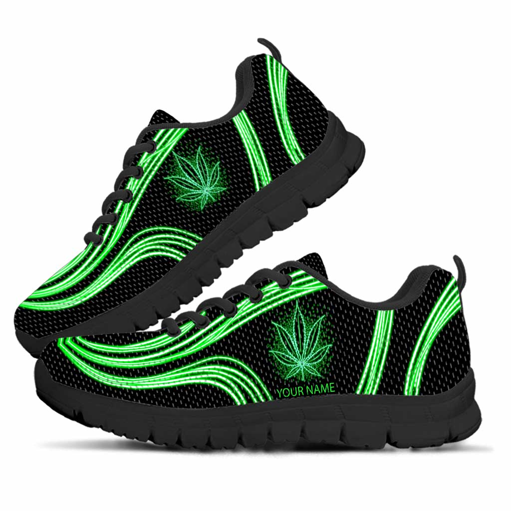 High Life Green Leaf - Personalized Weed Sneakers