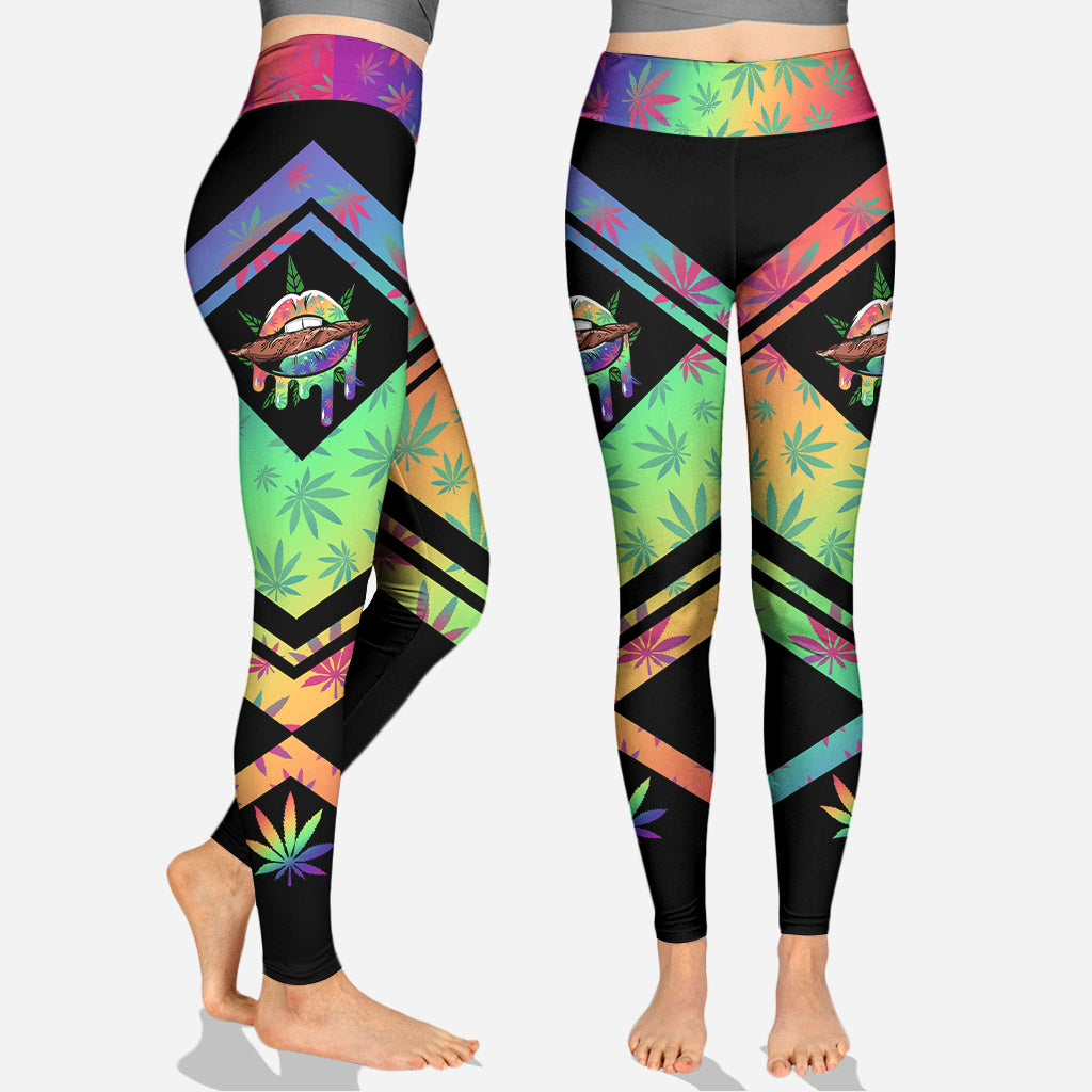 Rainbow Lips - Personalized Weed Hollow Tank Top and Leggings