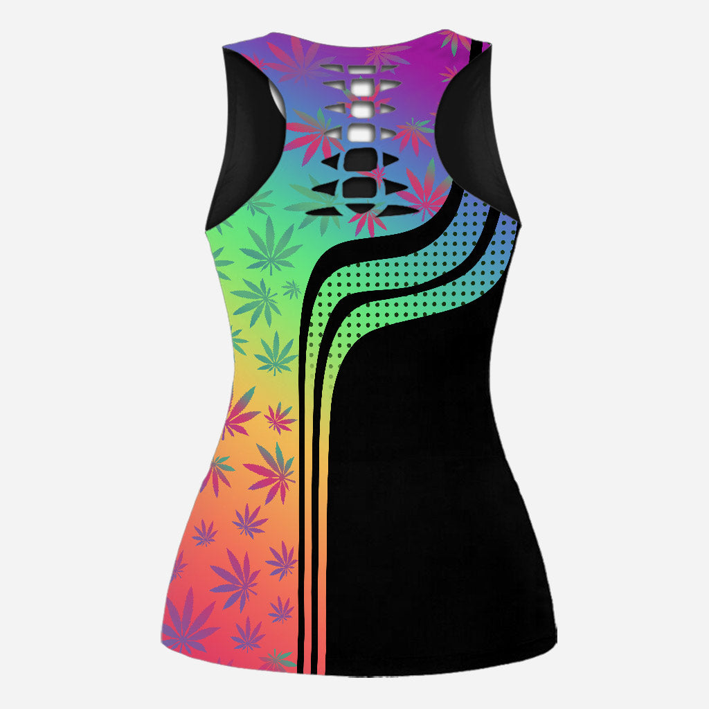 Rainbow Lips - Personalized Weed Hollow Tank Top and Leggings