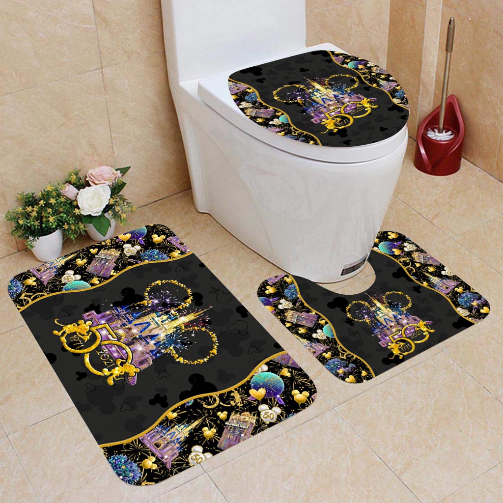 50 Years Of Magic Mouse 3 Pieces Bathroom Mats Set