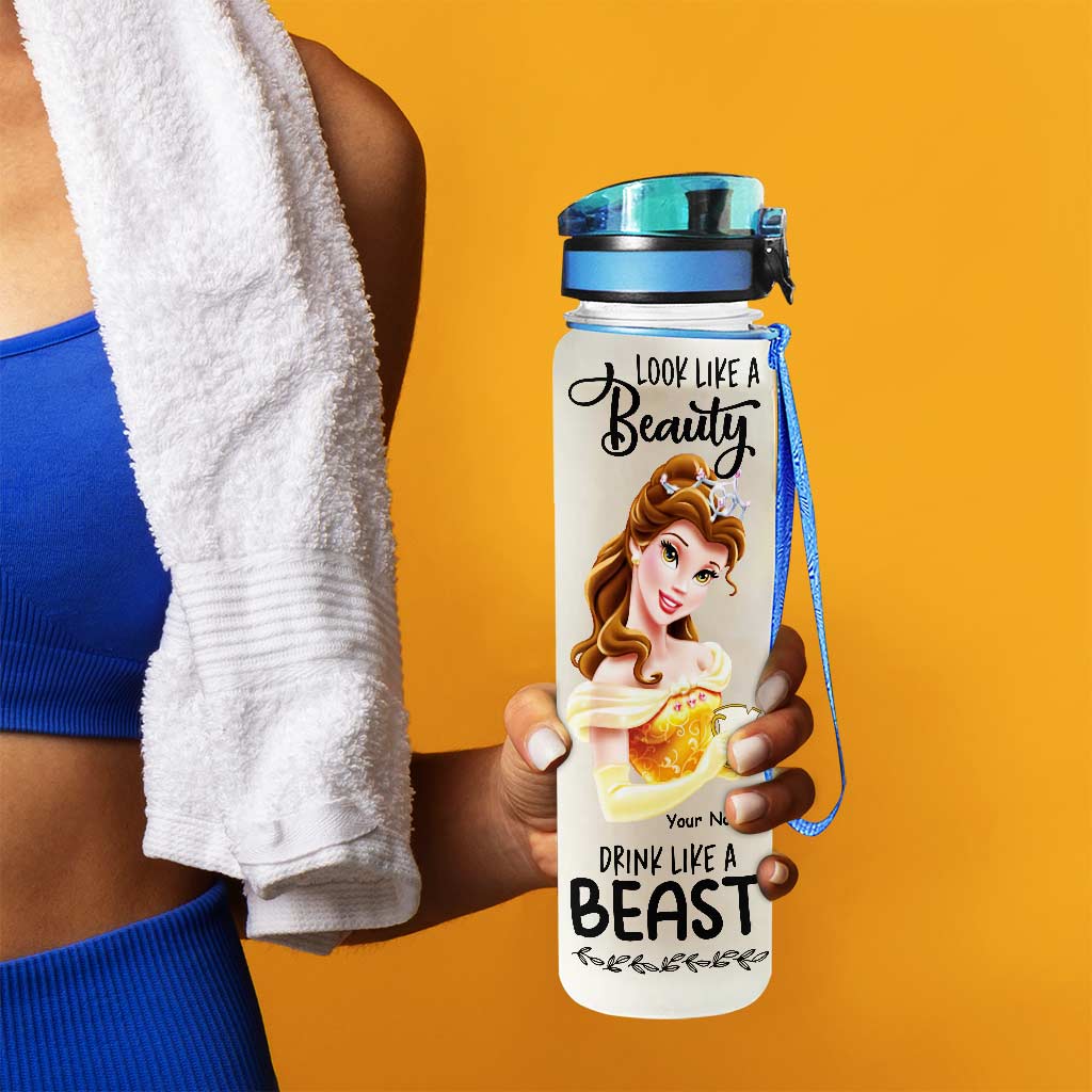 Look Like A Beauty Drink Like A Beast - Personalized Mouse Water Tracker Bottle