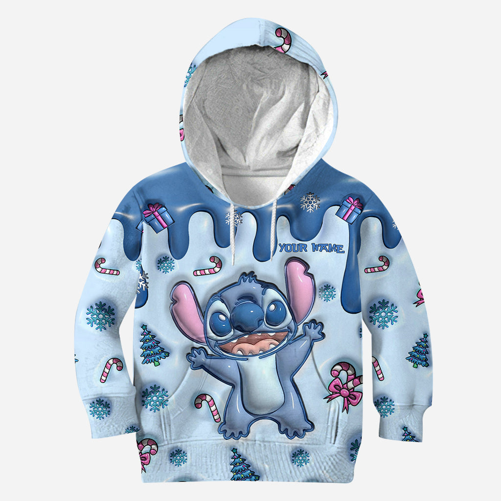Ohana Blue Inflated - Personalized Ohana Hoodie and Leggings