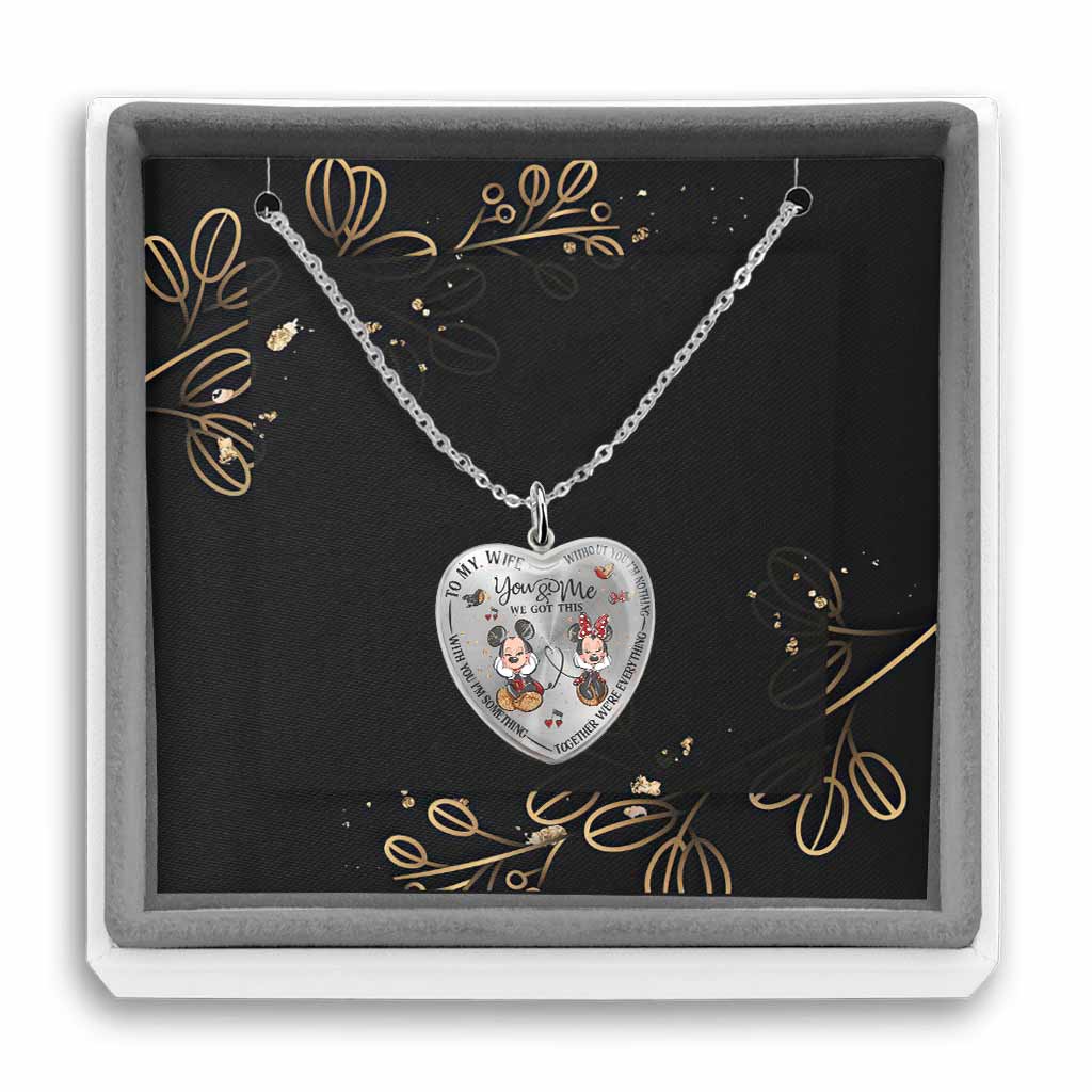 Without You I'm Nothing - Personalized Mouse Heart Pendant Necklace