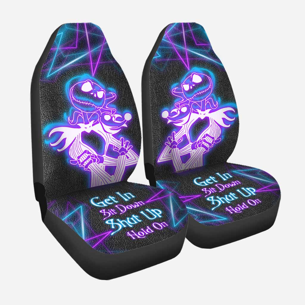 Get In Sit Down Shut Up Hold On - Nightmare Seat Covers With Leather Pattern Print