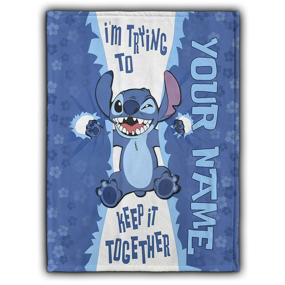 I'm Trying To Keep It - Personalized Ohana Blanket