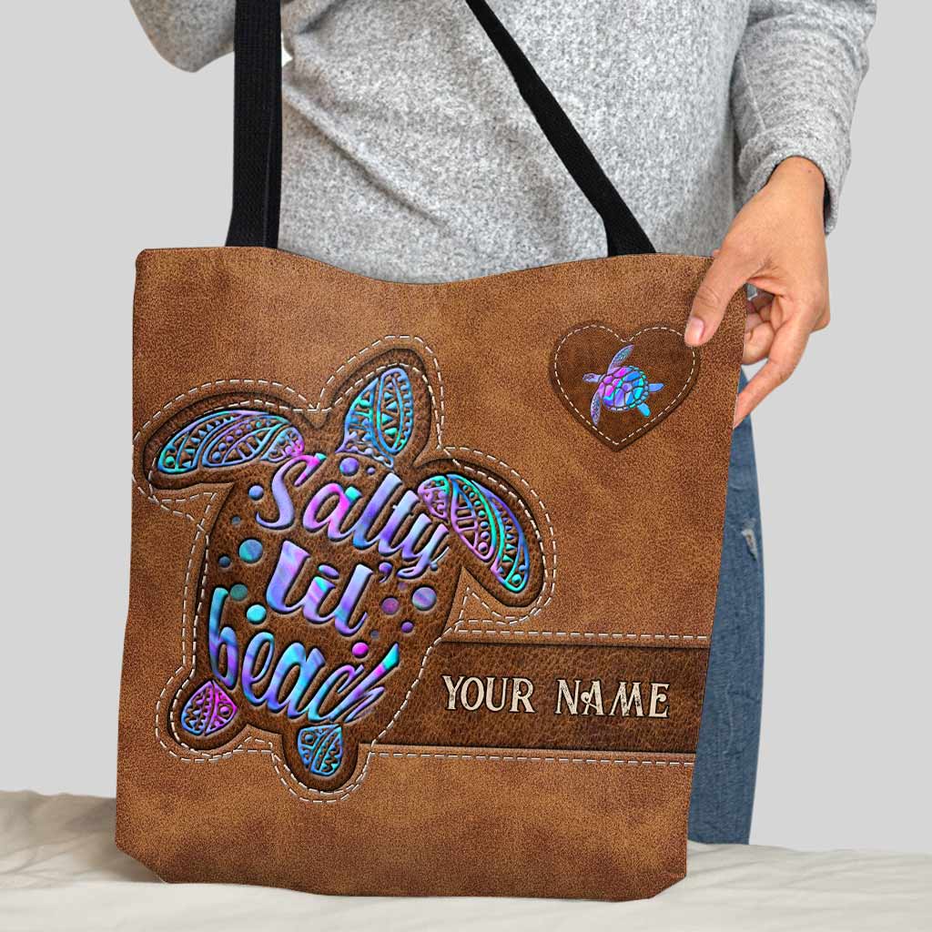 Salty Lil' Beach - Turtle Personalized Tote Bag