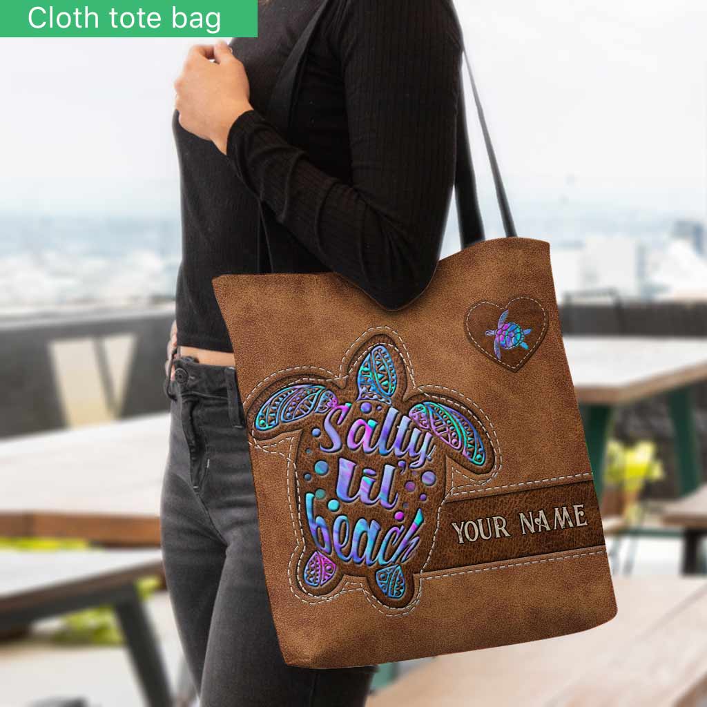 Salty Lil' Beach - Turtle Personalized Tote Bag