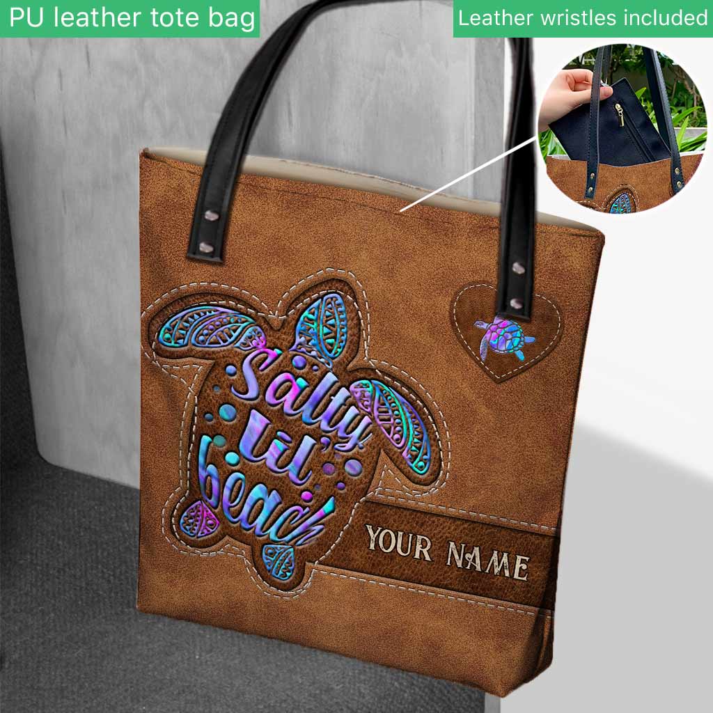 Salty Lil' Beach - Turtle Personalized Tote Bag