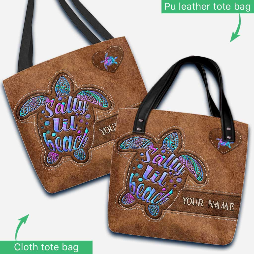 Salty Lil' Beach - Turtle Personalized Tote Bag