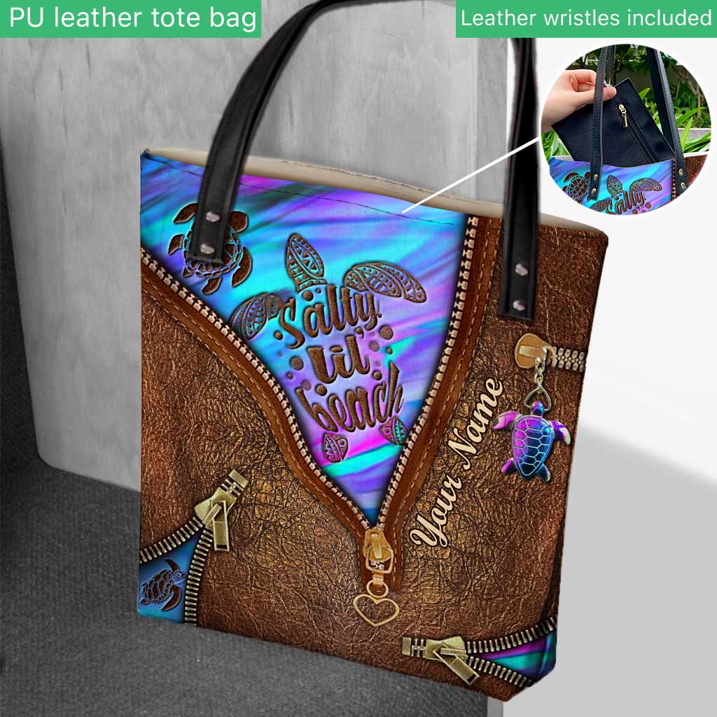 Salty Lil' Beach - Turtle Personalized Tote Bag