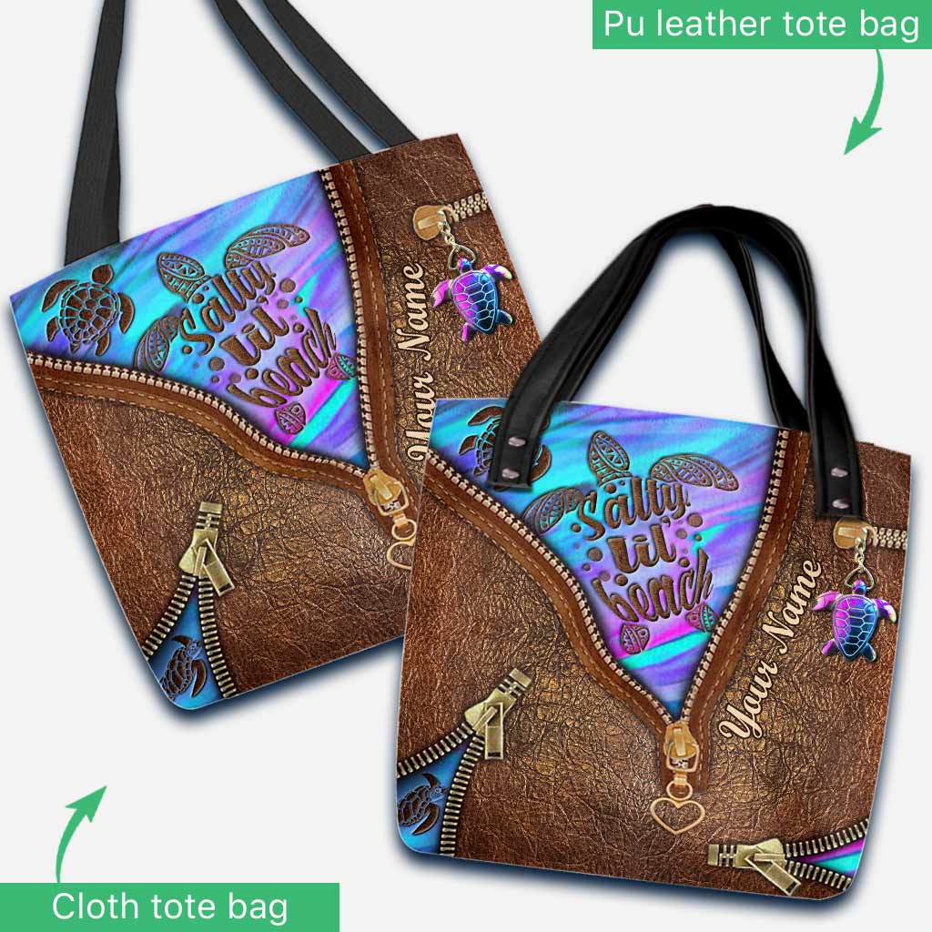 Salty Lil' Beach - Turtle Personalized Tote Bag
