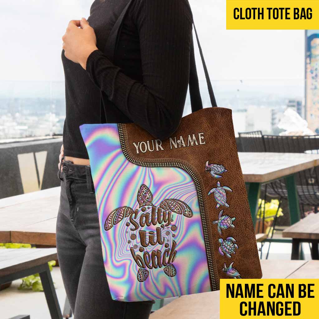 Salty Lil' Beach - Turtle Personalized Tote Bag