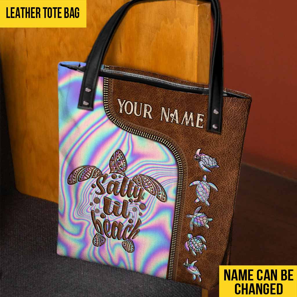Salty Lil' Beach - Turtle Personalized Tote Bag