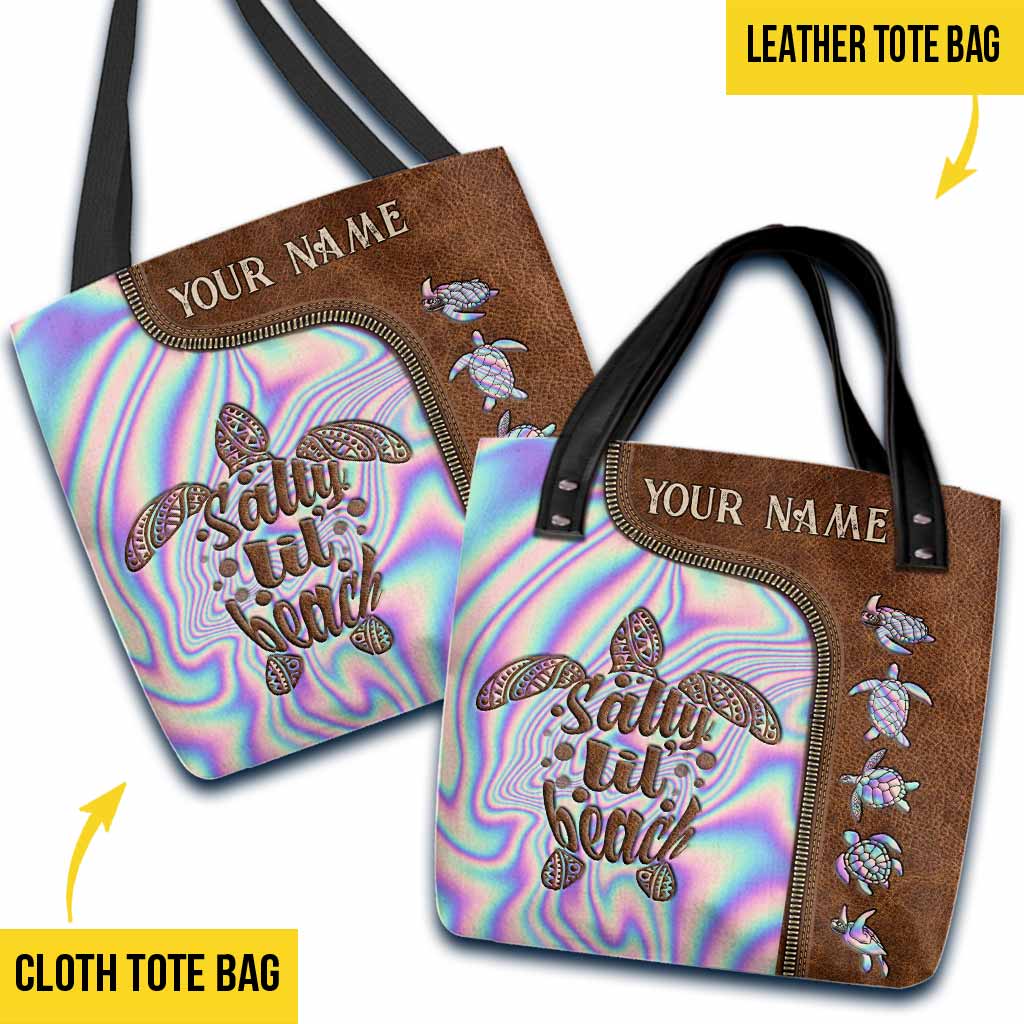Salty Lil' Beach - Turtle Personalized Tote Bag