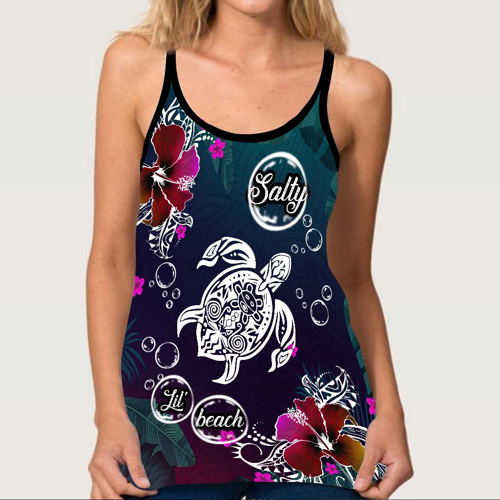 Salty Lil Beach - Turtle Cross Tank Top