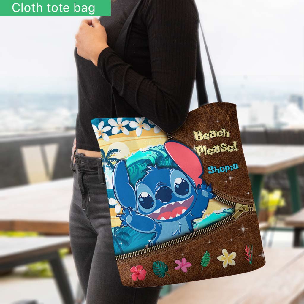 Beach Please - Personalized Sea Lover Tote Bag