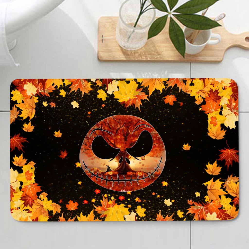 Most Wonderful Time Of The Day Autumn Leaf Nightmare - Fall Nightmare Bathroom Curtain & Mats Set