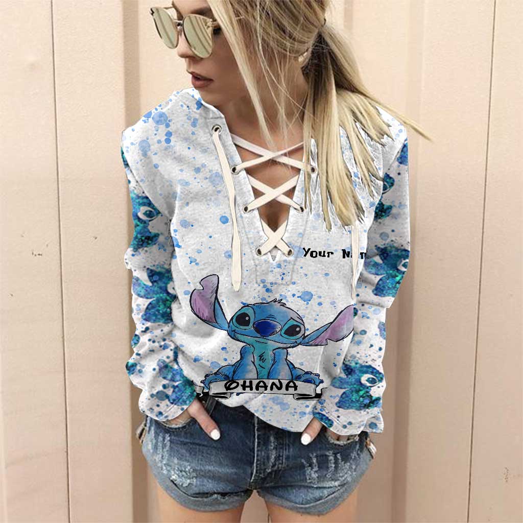 Ohana - Personalized Ohana Off Shoulder Long Sleeve Dress