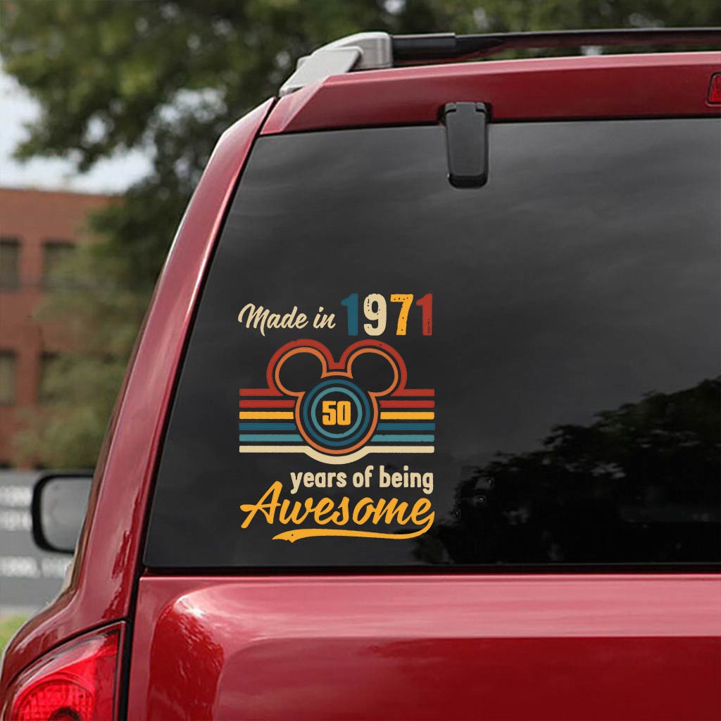 Made In 1971 50 Years Of Being Awesome Vintage - Mouse Decal Full