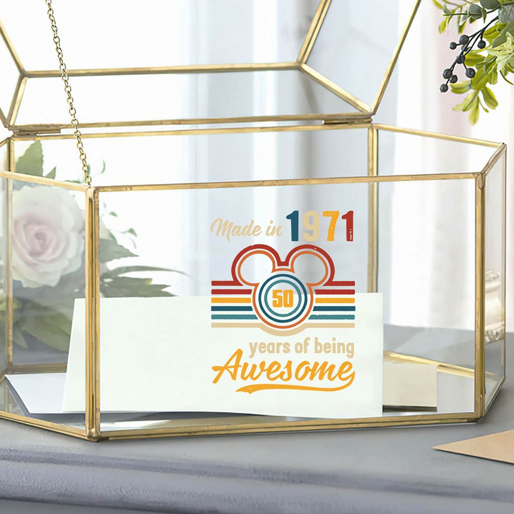 Made In 1971 50 Years Of Being Awesome Vintage - Mouse Decal Full