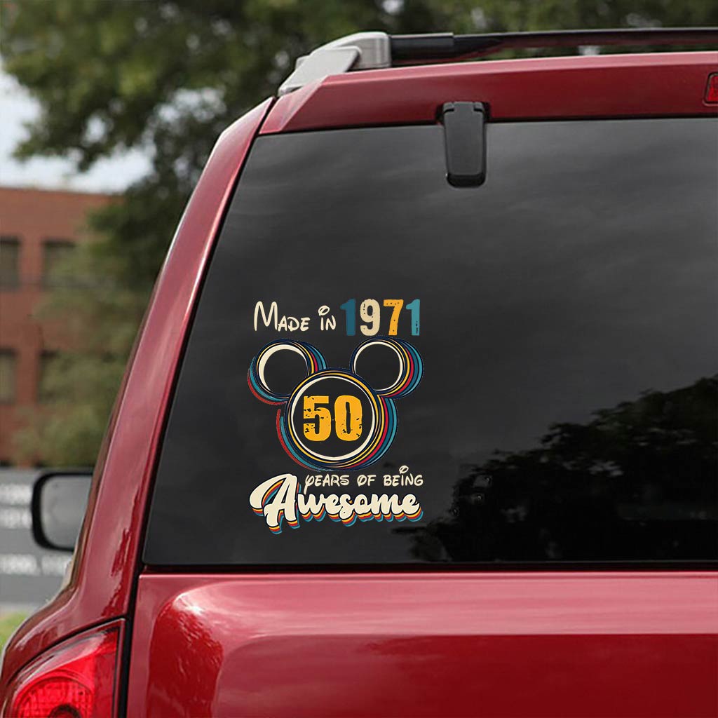 Made In 1971 50 Years Of Being Awesome Vintage - Mouse Decal Full