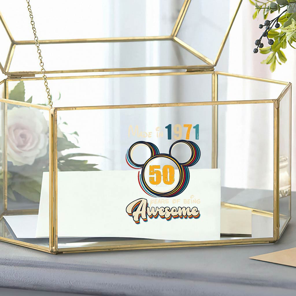Made In 1971 50 Years Of Being Awesome Vintage - Mouse Decal Full