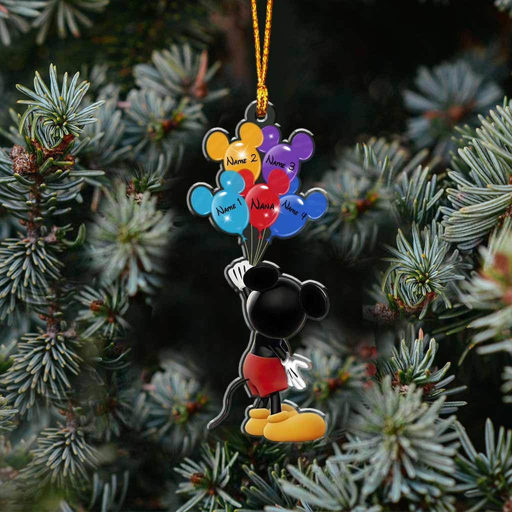 Best Grandma Ever - Personalized Christmas Mouse Transparent Ornament
