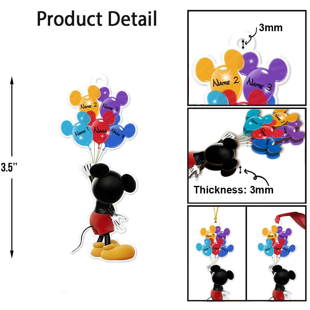 Best Grandma Ever - Personalized Christmas Mouse Transparent Ornament