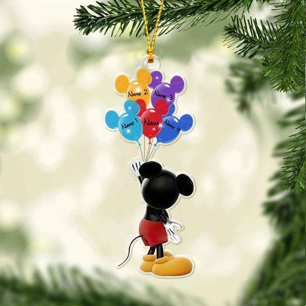 Best Grandma Ever - Personalized Christmas Mouse Transparent Ornament
