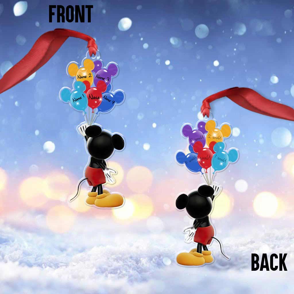 Best Grandma Ever - Personalized Christmas Mouse Transparent Ornament