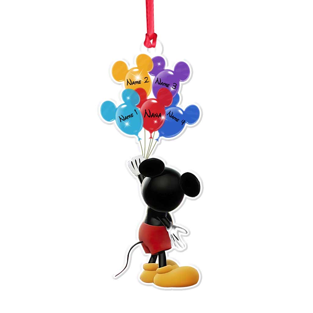Best Grandma Ever - Personalized Christmas Mouse Transparent Ornament