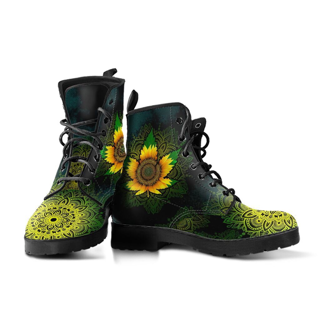 Sunflower Leaf - Weed Leather Boots 0622