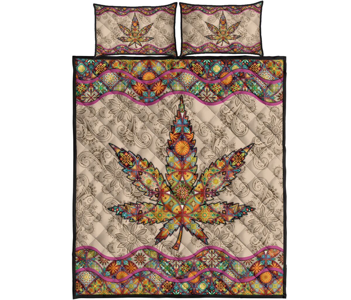 Boho Leaf - Weed Quilt Set 0822