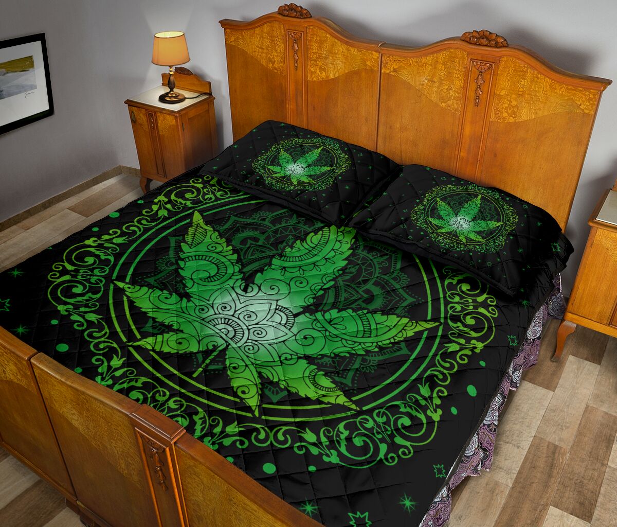Green Leaf - Weed Quilt Set 0822