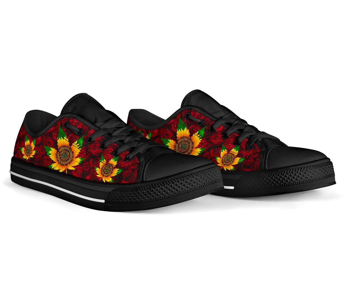 Roses And Sunflowers - Weed Low Top Shoes 0822
