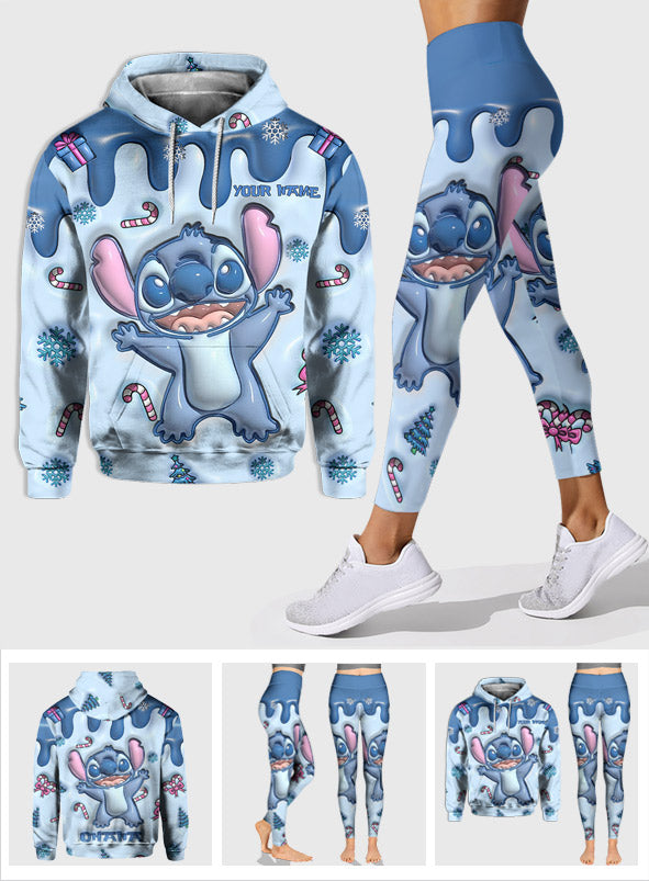 Ohana Blue Inflated - Personalized Ohana Hoodie and Leggings