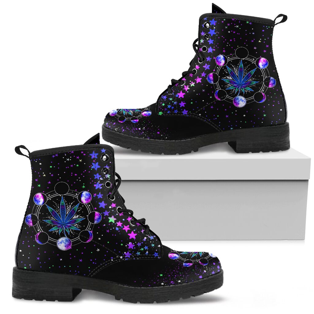 Moon Phases 420 - Weed Leather Boots 0622