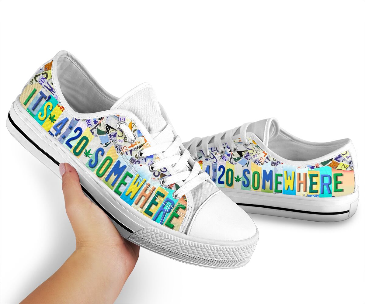 It'S 420 Somewhere - Weed Low Top Shoes 0822