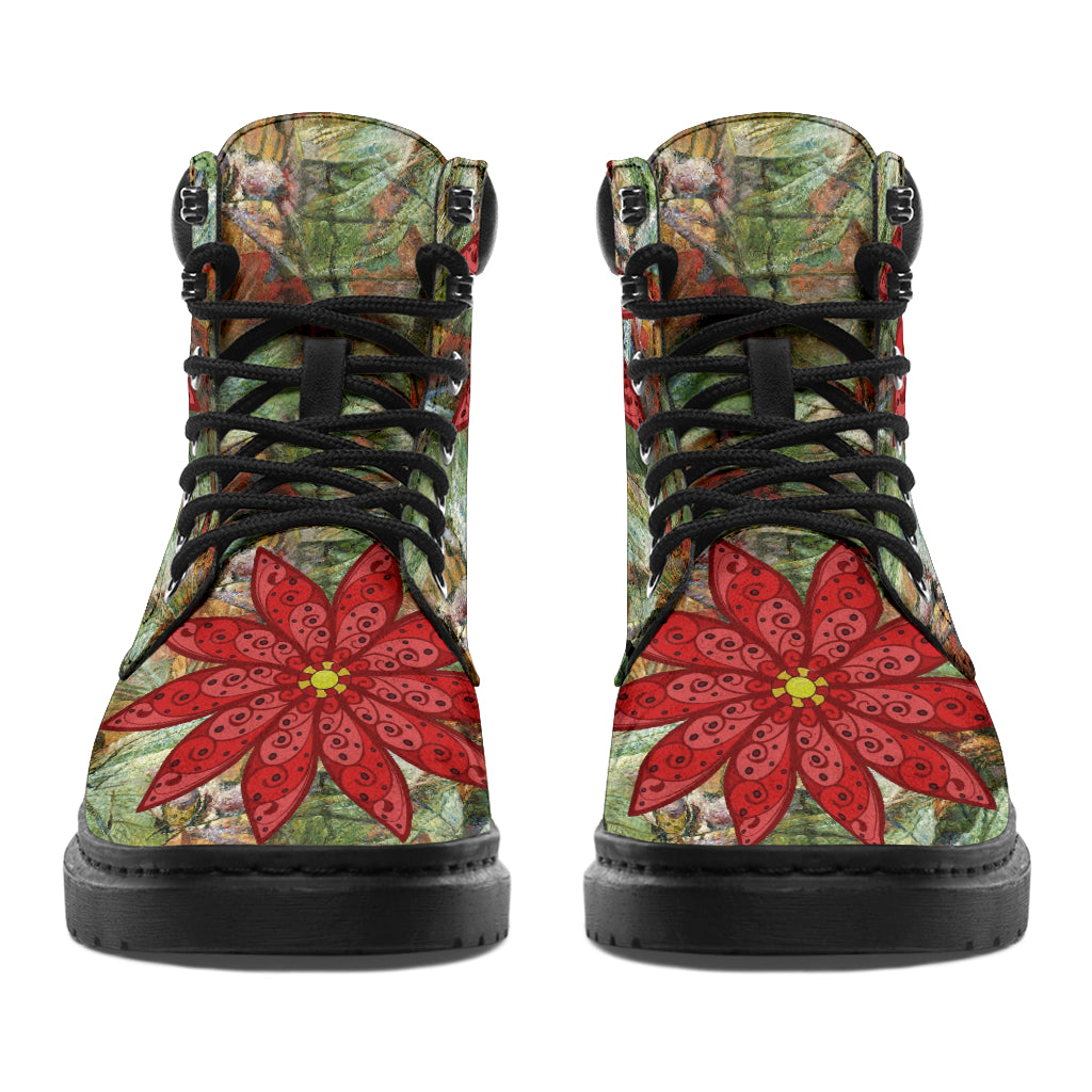 Cat Flower Art Cat All Season Boots 0622