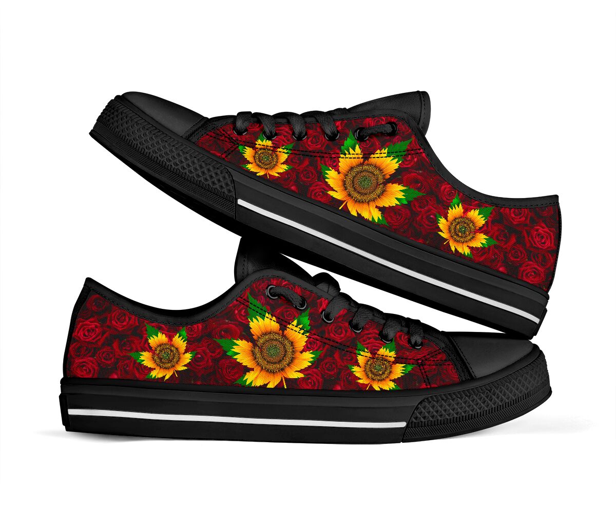 Roses And Sunflowers - Weed Low Top Shoes 0822