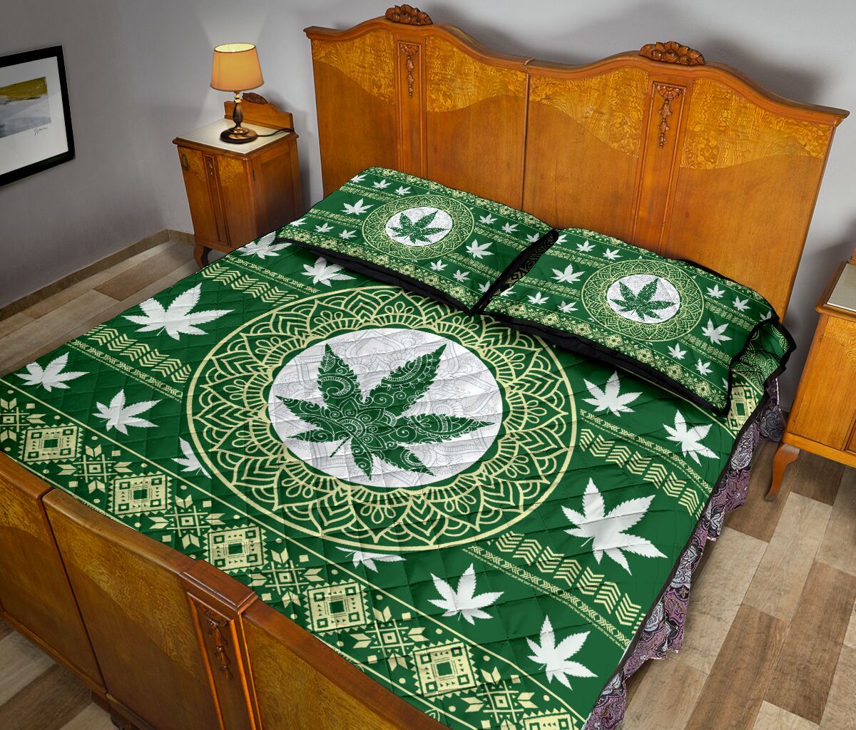 Green Leaves - Weed Quilt Set 0822