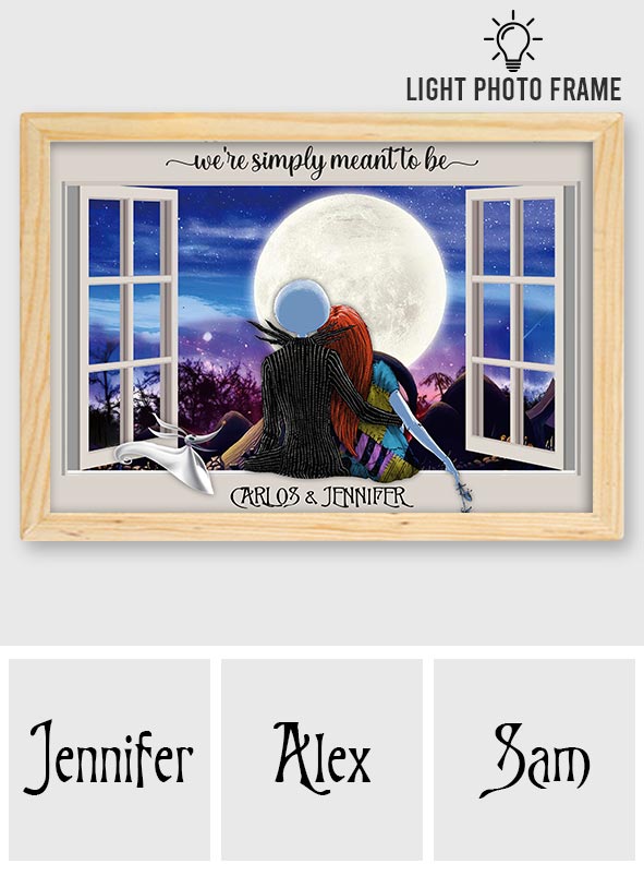We're Simply Meant To Be Nightmare Couple - Personalized Nightmare Light Photo Frame