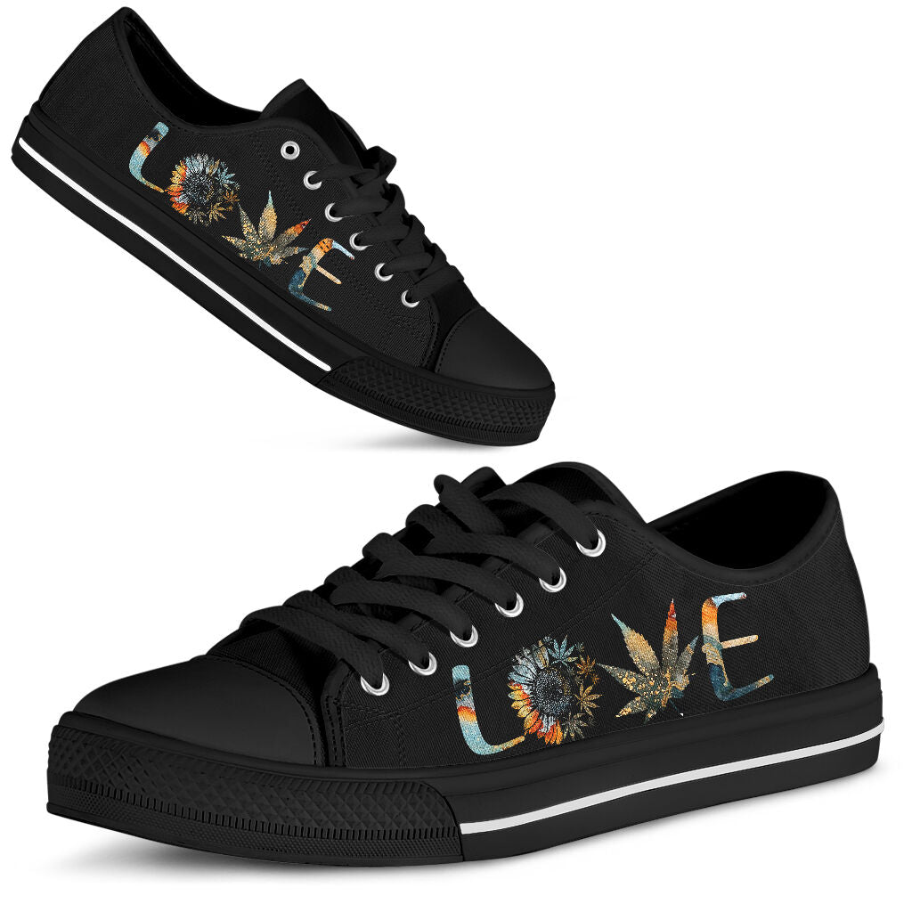 Love 420 Sunflower - Weed Low Top Shoes 0822