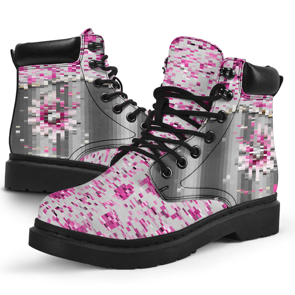 Never Give Up Breast Cancer Awareness All Season Boots 0622