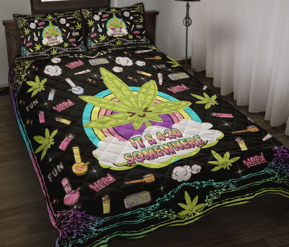 It'S 420 Somewhere - Weed Quilt Set 0822