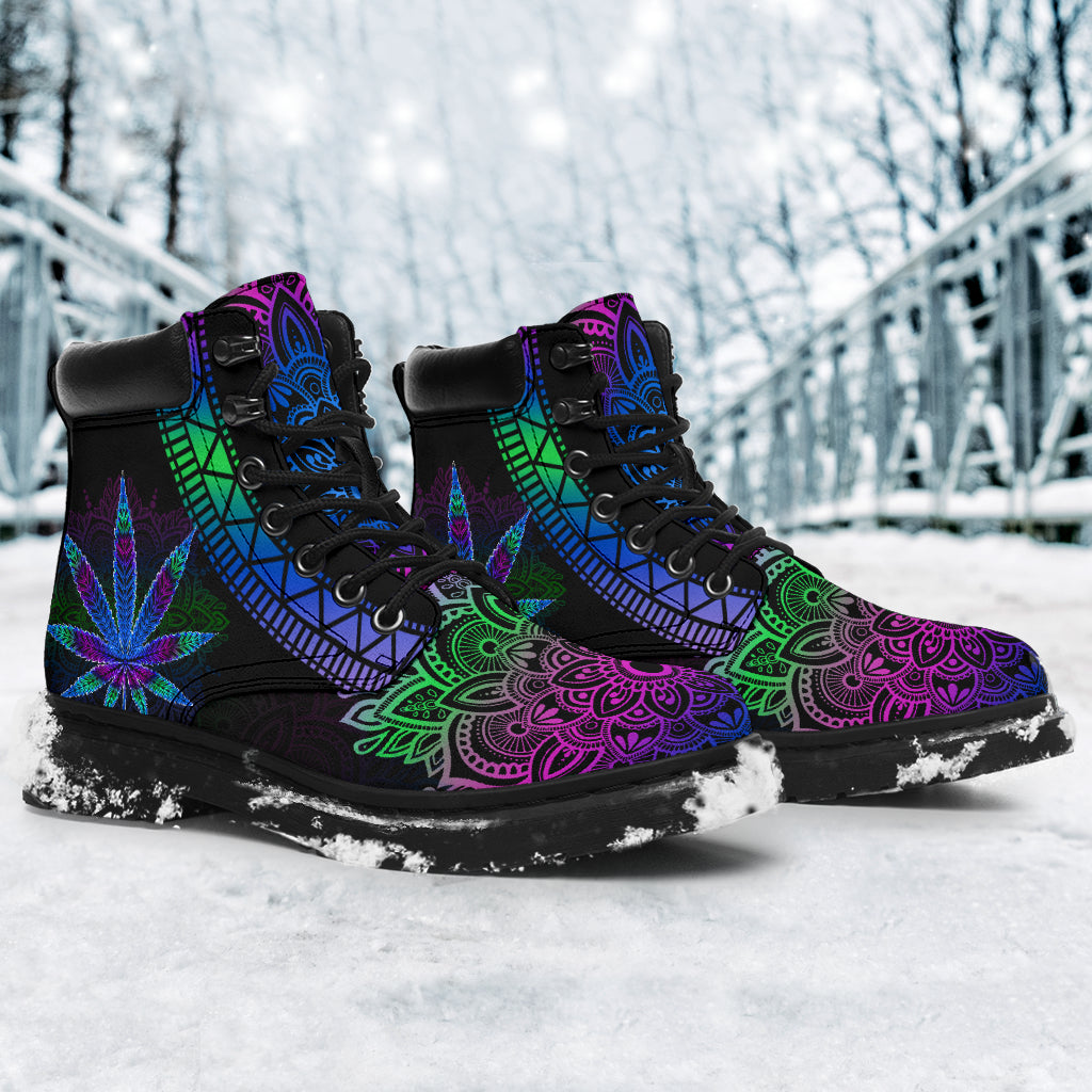 Mandala Pattern - Weed All Season Boots 0822